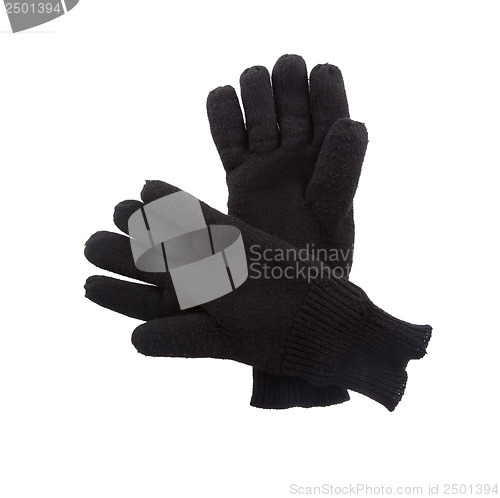 Image of Very old black leather gloves