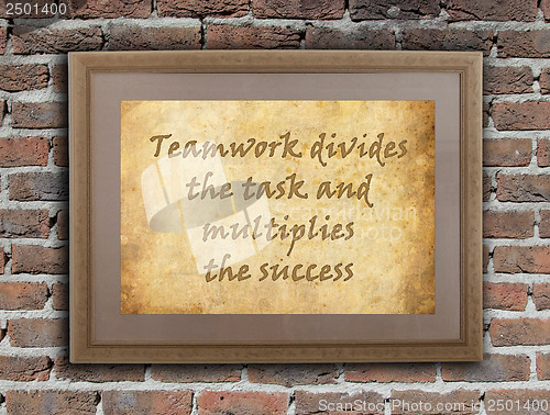 Image of Teamwork divides the task and multiplies the success