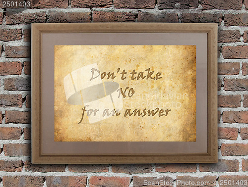 Image of Don't take no for an answer