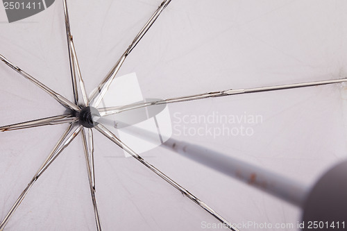 Image of Close-up of an old grey umbrella