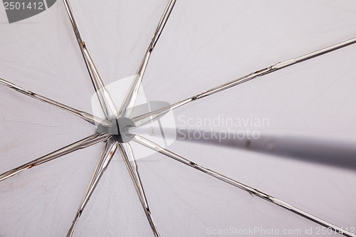 Image of Close-up of an old grey umbrella