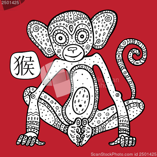 Image of Chinese Zodiac. Animal astrological sign. monkey.