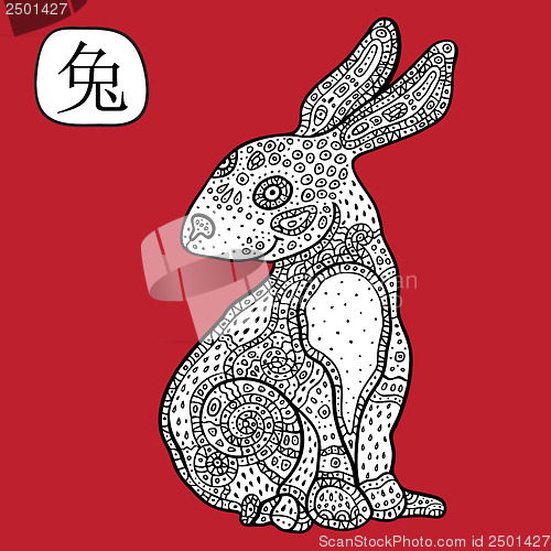 Image of Chinese Zodiac. Animal astrological sign. rabbit.