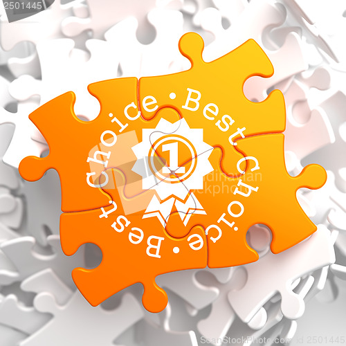 Image of Best Choice Concept on Orange Puzzle.