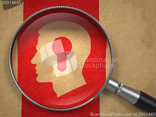 Image of Magnifying Glass with Psychological Concept.