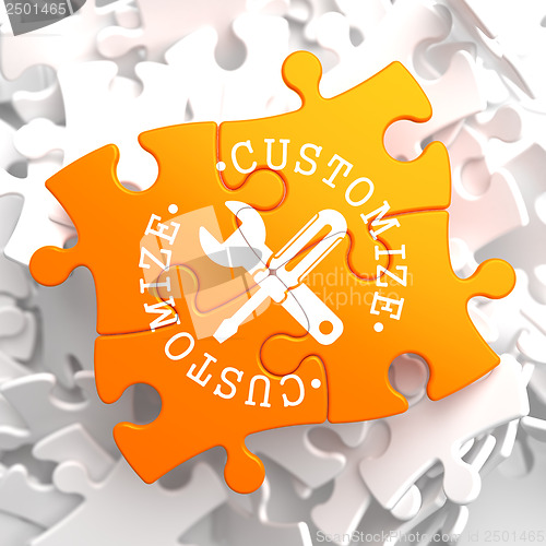 Image of Customize Concept on Orange Puzzle.