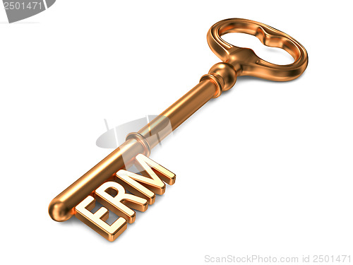Image of ERM - Golden Key. Business Concept.