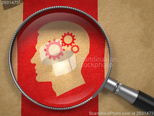 Image of Magnifying Glass with Psychological Concept.