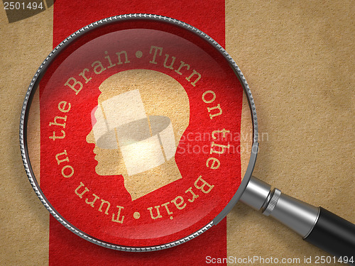 Image of Magnifying Glass with Turn On the Brain Icon.