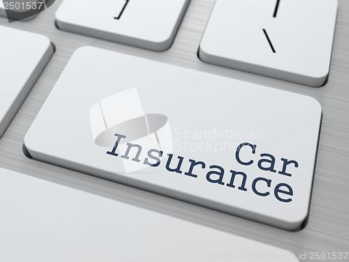Image of White Keyboard with Car Insurance Button.