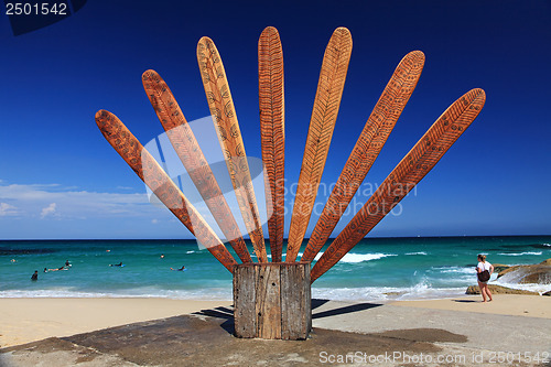 Image of Sculpture by the Sea exhibit at Tamarama Beach Australia