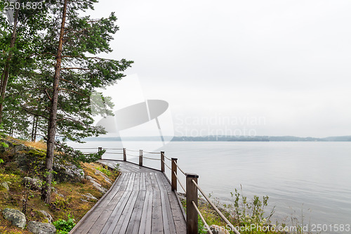 Image of Wooden path on a lakeshore