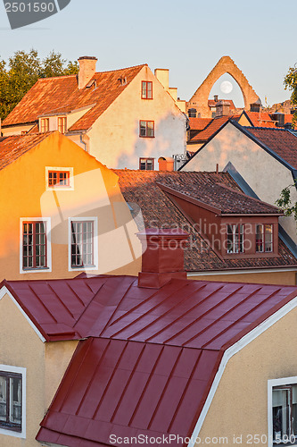 Image of Rooftops of medieval town Visby