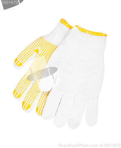 Image of Work gloves made of cotton fabric with rubber coating