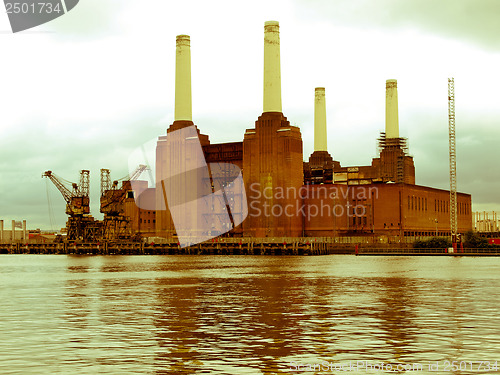 Image of Retro looking Battersea Powerstation, London