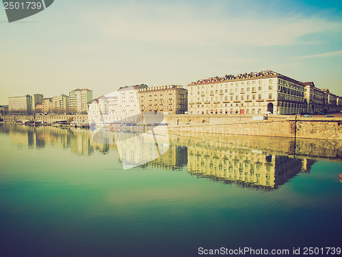 Image of Retro look River Po, Turin