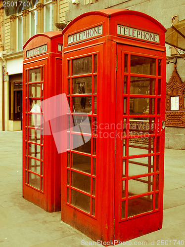 Image of Retro looking London telephone box