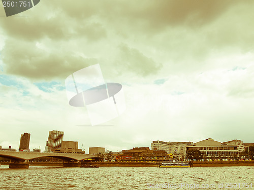 Image of Retro looking River Thames in London