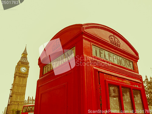 Image of Retro looking London telephone box