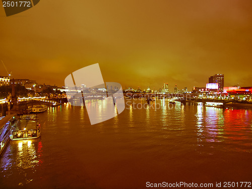 Image of Retro looking River Thames in London