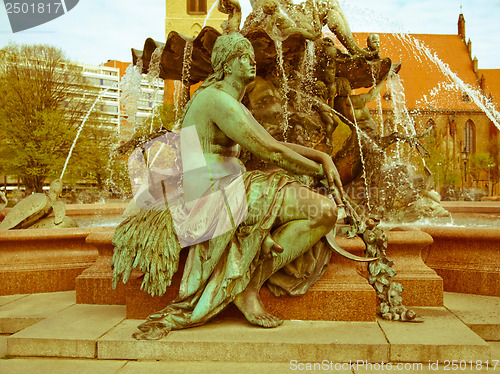 Image of Retro looking Neptunbrunnen