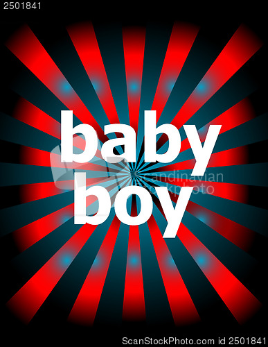 Image of Template with modern sunburst and baby boy text