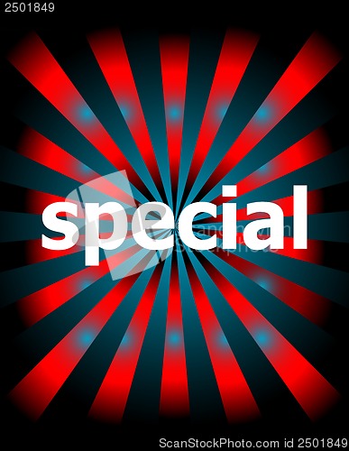 Image of Abstract background of star burst with special word