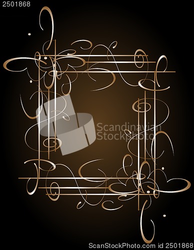 Image of Invitation cards in an vintage style with golden luxury symbol
