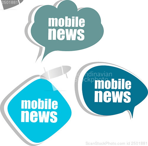 Image of mobile news. Set of stickers, labels, tags. Business banners, Template for infographics