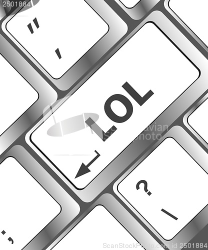 Image of keys saying lol on black keyboard