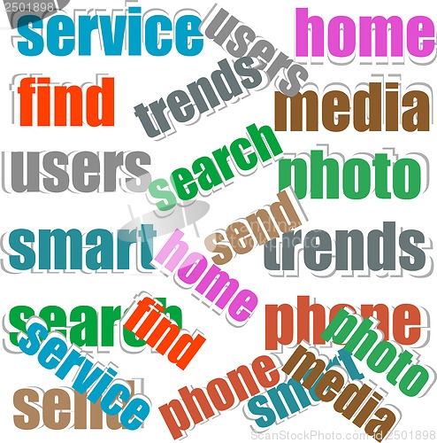 Image of Social media concept in word tag cloud
