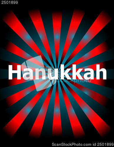 Image of Template with modern sunburst and hanukkah text