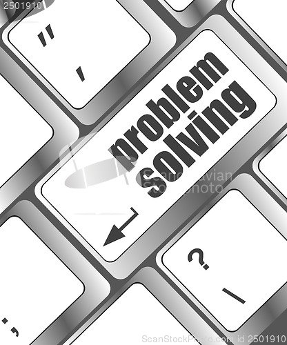 Image of problem solving button on computer keyboard key