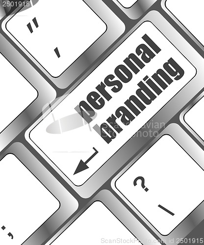 Image of personal branding on computer keyboard key button