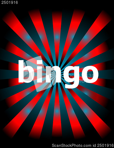 Image of Abstract background of star burst with bingo word