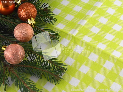 Image of Christmas tree fir and balls