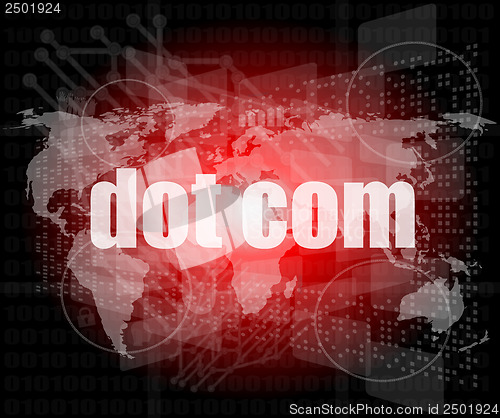 Image of words dot com on digital screen, information technology concept