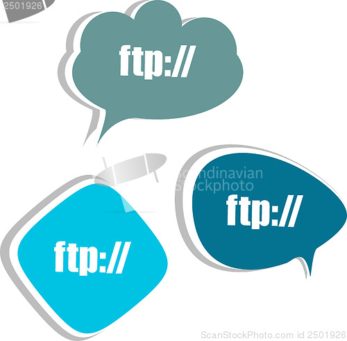 Image of ftp. Set of stickers, labels, tags. Business banners