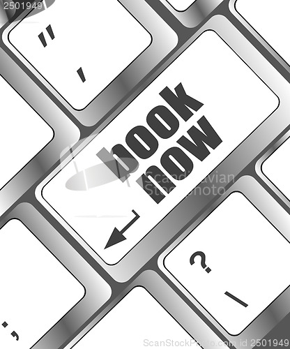 Image of Book now button on keyboard