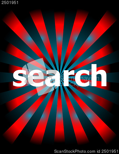 Image of Template with modern sunburst and search text