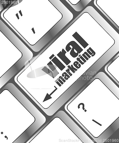 Image of viral marketing word on computer keyboard key, raster