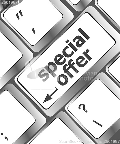 Image of special offer button on computer keyboard