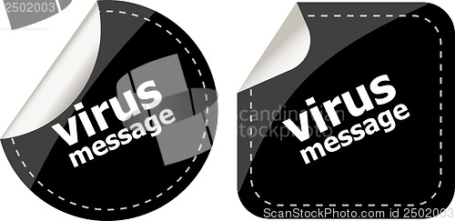 Image of stickers label set business tag with virus message word