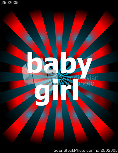 Image of Template with modern sunburst and baby girl text