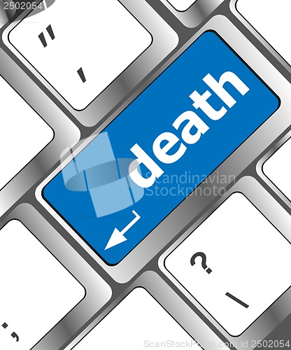 Image of Keyboard key with death word button