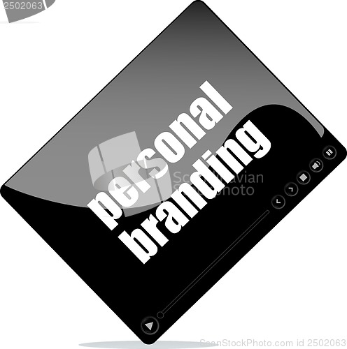 Image of Video player for web with personal trading word