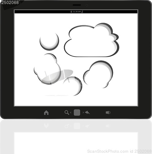 Image of Cloud-computing connection on the digital tablet pc