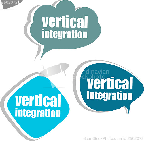Image of vertical integration. Set of stickers, labels, tags. Business banners, Template for infographics