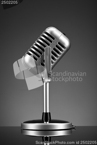 Image of Retro microphone on grey