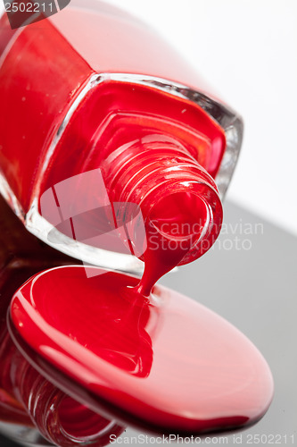 Image of red nail polish bottle